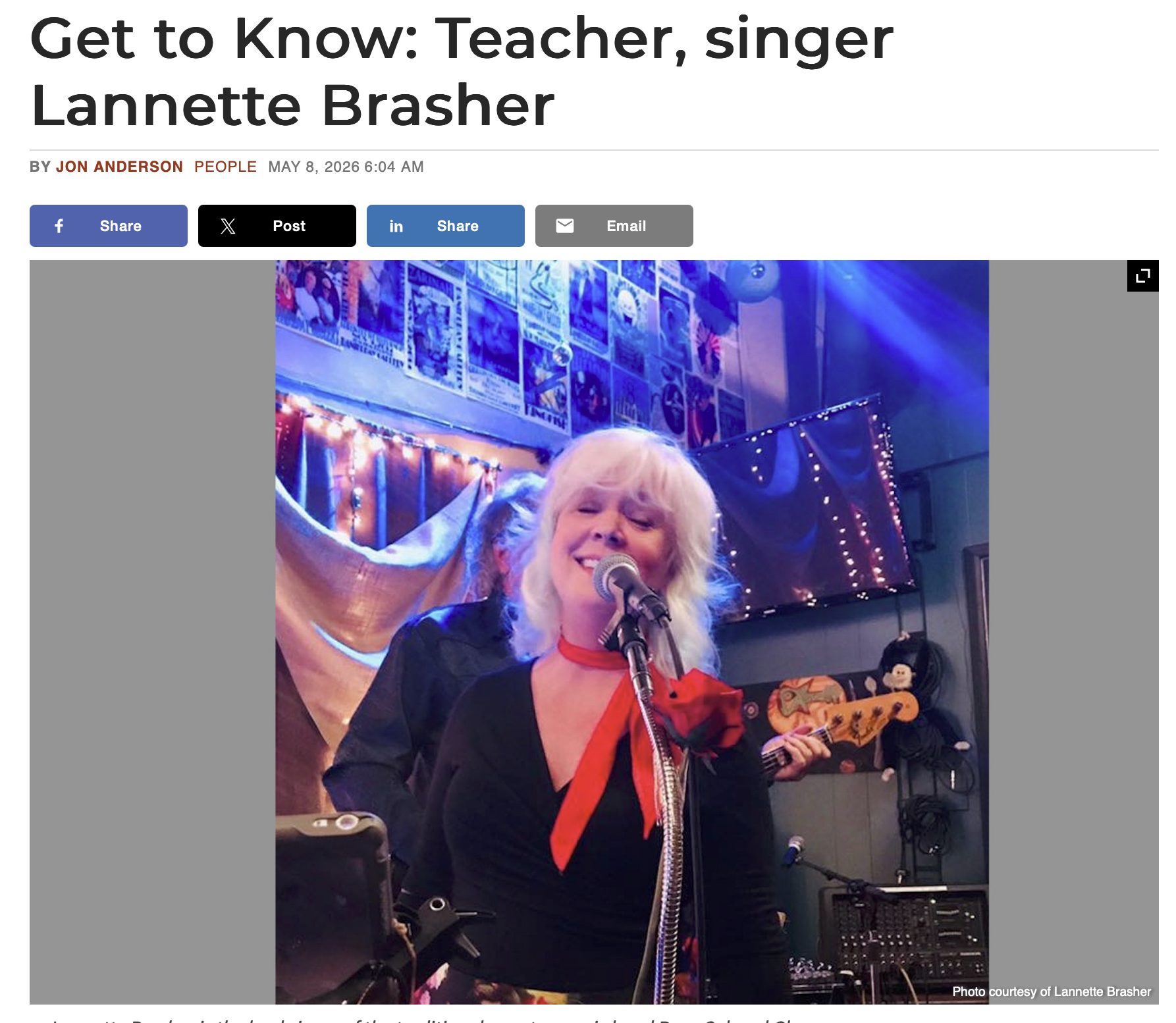 Get To Know: Teacher, singer Lannette Brasher - Hoover Sun